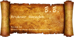 Brukner Benedek névjegykártya